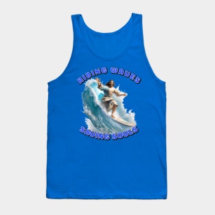 Jesus Surfing Tank Top